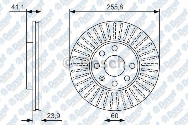 BOSCH 0986478881 Fren Diski On Havali 256mm Opel Astra G 1.4i 1.6i (09/97-08/00)